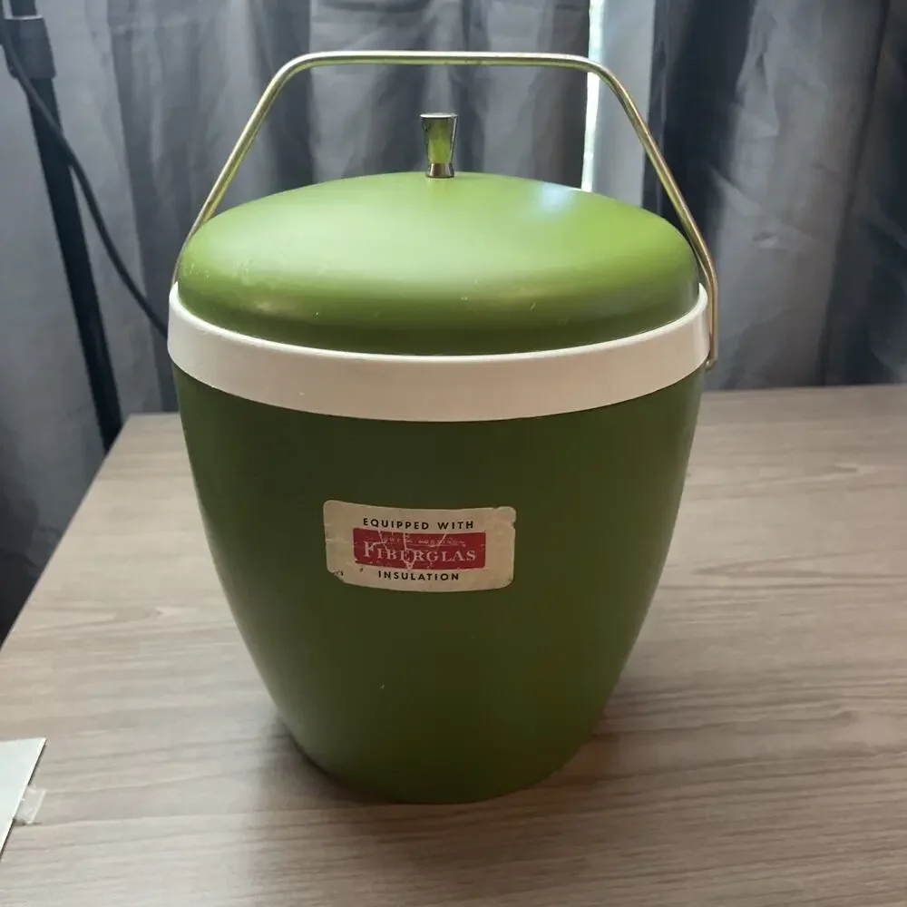 Vintage GHS Ware Hi-Kool Ice Bucket Avocado Green